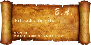Bulicska Arnold névjegykártya